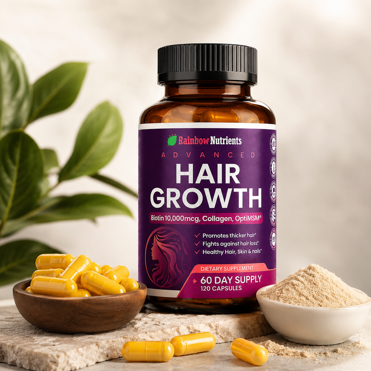 Advanced Hair Growth – Rainbow Nutrients | Nutrición Avanzada para un Cabello Más Fuerte