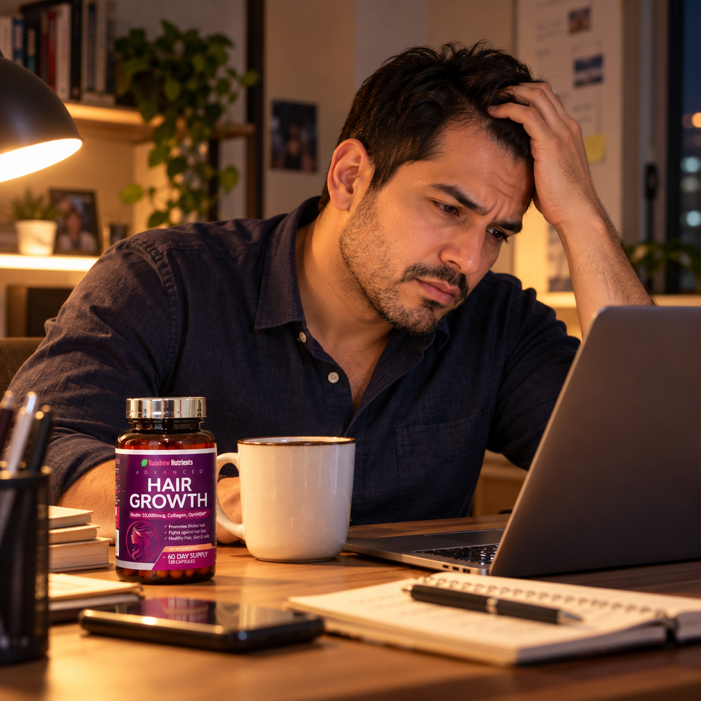 Advanced Hair Growth | Biotina 10,000 mcg + OptiMSM y Colágeno — Rainbow Nutrients
