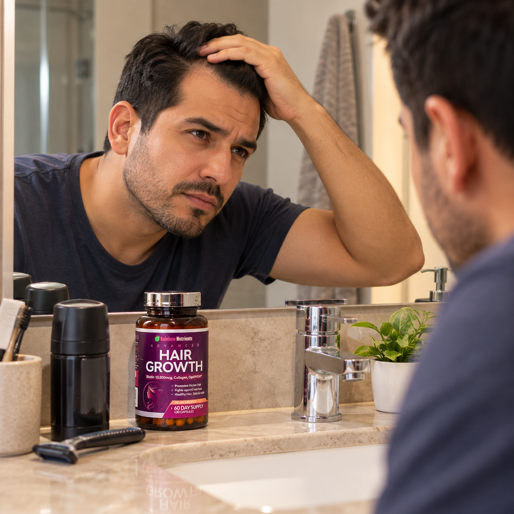 Advanced Hair Growth | Biotina 10,000 mcg + OptiMSM y Colágeno — Rainbow Nutrients