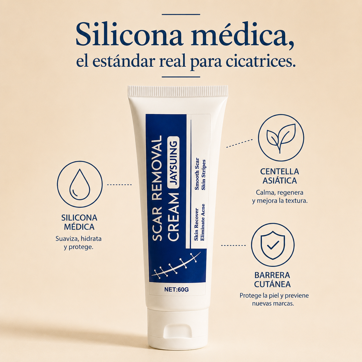 Crema Reductora de Cicatrices | Silicona Médica y Centella Asiática — Jaysuing