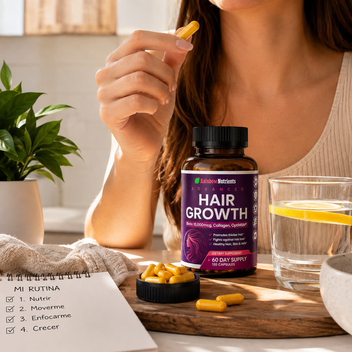 Advanced Hair Growth – Rainbow Nutrients | Nutrición Avanzada para un Cabello Más Fuerte
