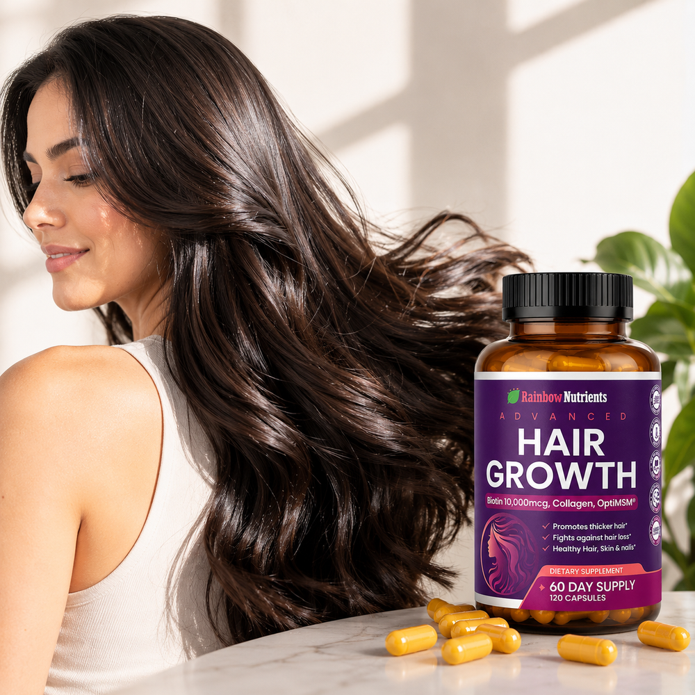 Advanced Hair Growth – Rainbow Nutrients | Nutrición Avanzada para un Cabello Más Fuerte
