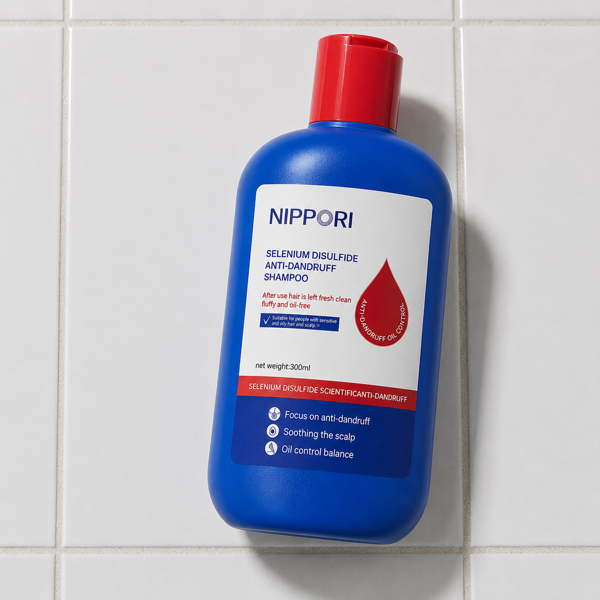 Shampoo Anticaspa Nippori 300ml | Sulfuro de Selenio — Caspa Persistente y Cuero Graso