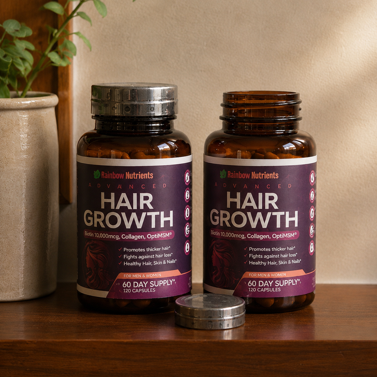 Advanced Hair Growth | Biotina, Colágeno y OptiMSM — Rainbow Nutrients