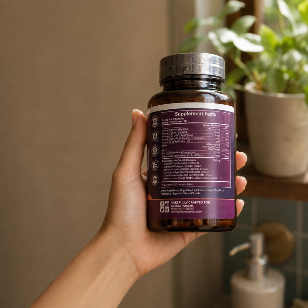 Advanced Hair Growth | Biotina, Colágeno y OptiMSM — Rainbow Nutrients
