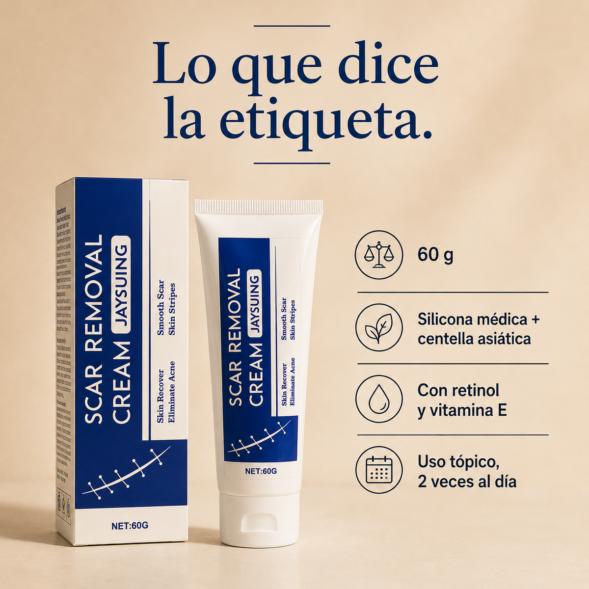 Crema Reductora de Cicatrices | Silicona Médica y Centella Asiática — Jaysuing
