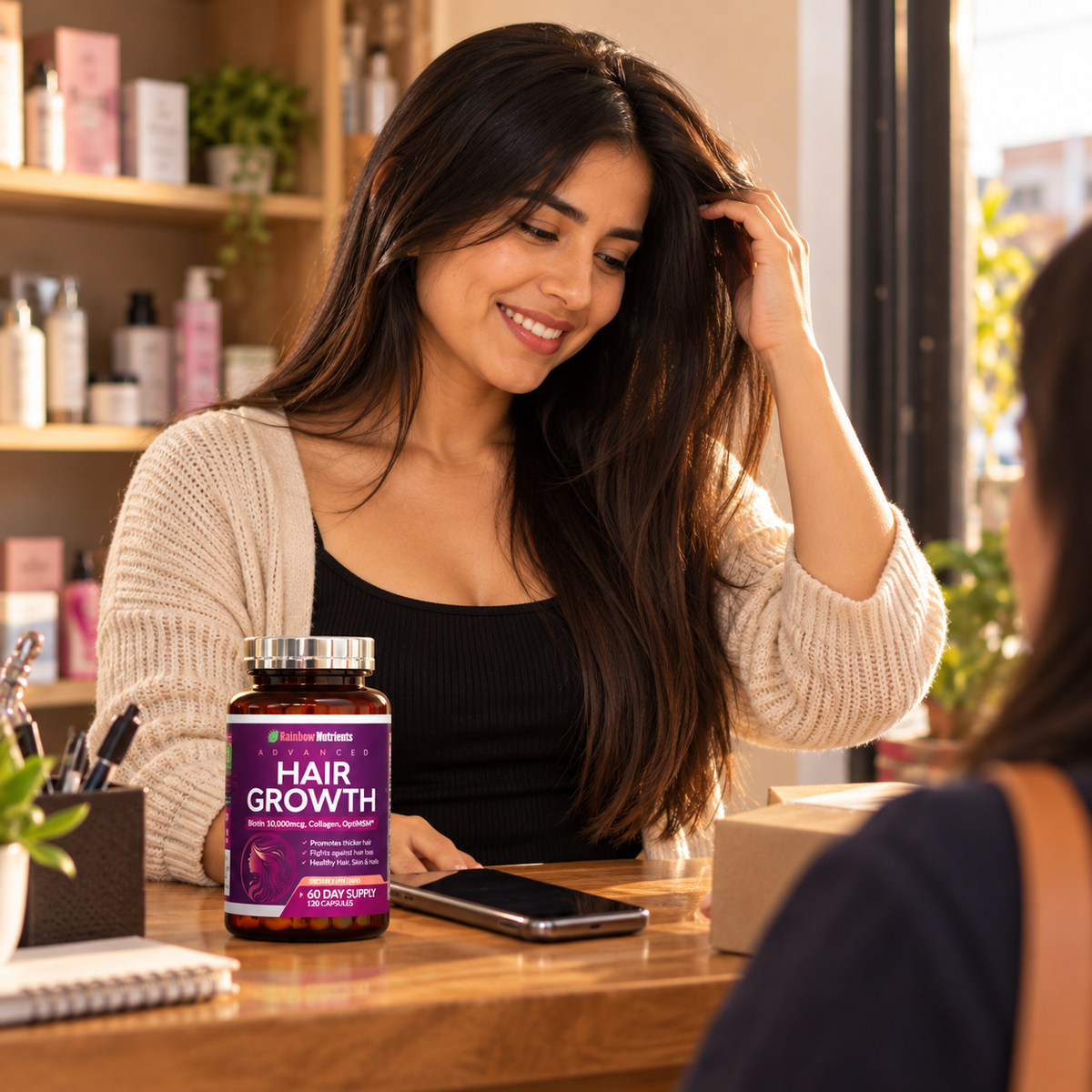 Advanced Hair Growth | Biotina 10,000 mcg + OptiMSM y Colágeno — Rainbow Nutrients
